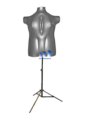 Inflatable Female Torso, Plus Size 2X with MS12 Stand, Silver